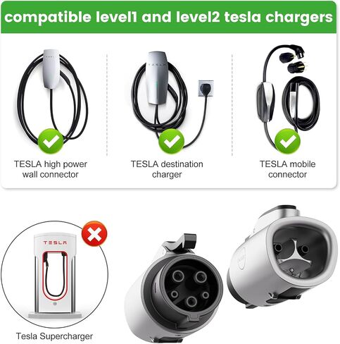 Tesla to J1772 Charging Adapter Fit for All J1772 EV HEV PHEV J1772 EV Adapter for Tesla Destination Charger/Mobile Connector/High Power and Wall Connector 80 Amp & 250V AC Waterproof in Saudi Arabia