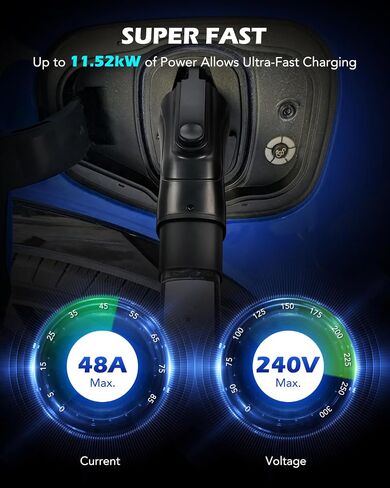 Orion Motor Tech Tesla to J1772 Adapter, Tesla to J1772 Charging Adapter with Anti-Drop Security Lock, Max 48A 240V, Compatible with Tesla Destination Wall Mobile Chargers Connectors in Saudi Arabia