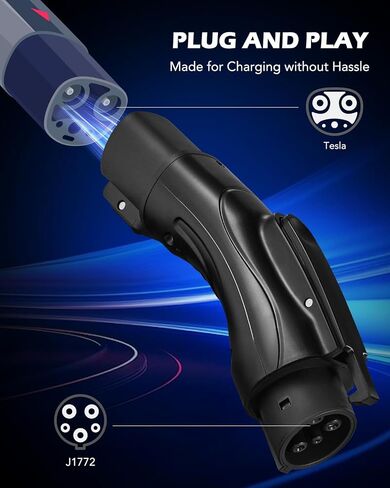 Orion Motor Tech Tesla to J1772 Adapter, Tesla to J1772 Charging Adapter with Anti-Drop Security Lock, Max 48A 240V, Compatible with Tesla Destination Wall Mobile Chargers Connectors in Saudi Arabia