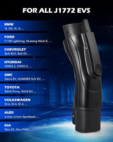Orion Motor Tech Tesla to J1772 Adapter, Tesla to J1772 Charging Adapter with Anti-Drop Security Lock, Max 48A 240V, Compatible with Tesla Destination Wall Mobile Chargers Connectors in Saudi Arabia