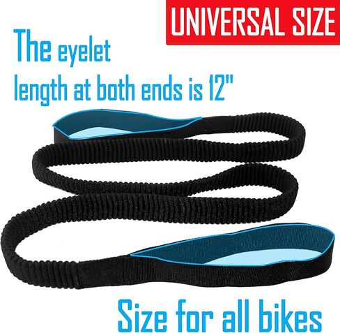 حبل سحب بنجي للدراجة، جميع مقود الدراجة للأطفال والبالغين للرحلات الطويلة MTB وركوب الدراجات (أسود) AC429 in Kuwait