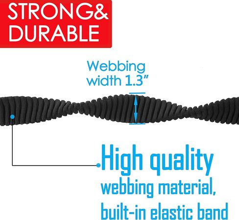 Bike Bungee Tow Rope, All Bicycle Leash for Kids Adult Long Trip MTB & Cycling Pull Strap (Black) AC429 in Saudi Arabia