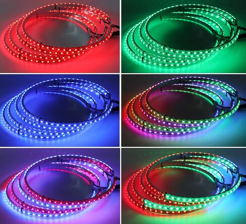 RGB LED Wheel Lights for Trucks Wheel Ring Lights Rim Lights Jeep Led Car Wheel Lights Kit for Cars Rim Tire Lights Dancing Chasing Illuminated Blue-Tooth APP Control Multi-Colors 4pc 15.5' in Saudi Arabia