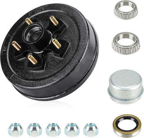 New 10" X 2-1/4" Trailer Brake Drum Kits 5 on 5" Bolt Circle for 3500lbs Axle in Saudi Arabia