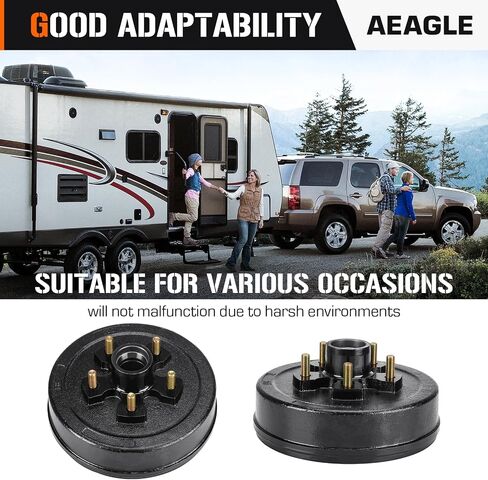 New 10" X 2-1/4" Trailer Brake Drum Kits 5 on 5" Bolt Circle for 3500lbs Axle in Saudi Arabia