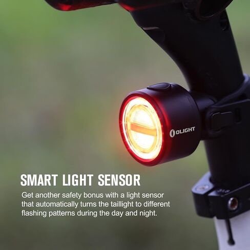 ضوء خلفي للدراجة OLIGHT BS 100، ضوء دراجة خلفي 100 لومن رؤية 260 درجة، نطاق قابل للعرض 1000 متر، مصابيح استراحة للدراجة قابلة لإعادة الشحن من النوع C، مقاومة للماء IPX6 لراكبي الدراجات على الطرق والحضر in Kuwait