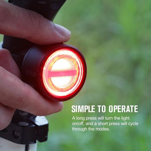 ضوء خلفي للدراجة OLIGHT BS 100، ضوء دراجة خلفي 100 لومن رؤية 260 درجة، نطاق قابل للعرض 1000 متر، مصابيح استراحة للدراجة قابلة لإعادة الشحن من النوع C، مقاومة للماء IPX6 لراكبي الدراجات على الطرق والحضر in Kuwait