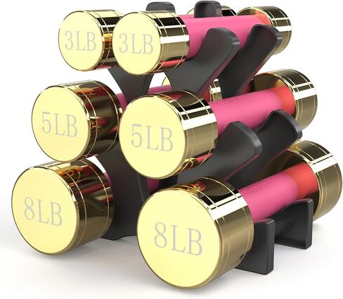 مجموعة دمبل دائرية بوزن 32 رطل مع رف تخزين، مقبض فولاذي متعدد، خيار وزن اليد مجانًا in Kuwait