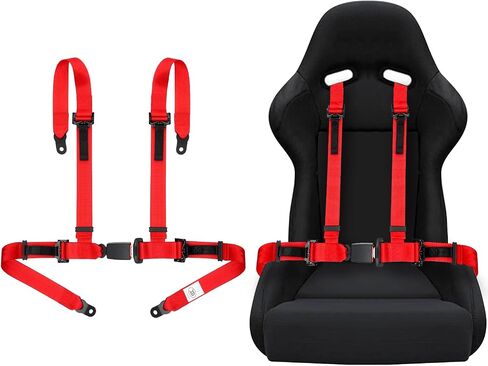 Universal 4 point Safety Harness Set 2 inch Fits Go Kart,UTV,ATV,Racing Red in Saudi Arabia