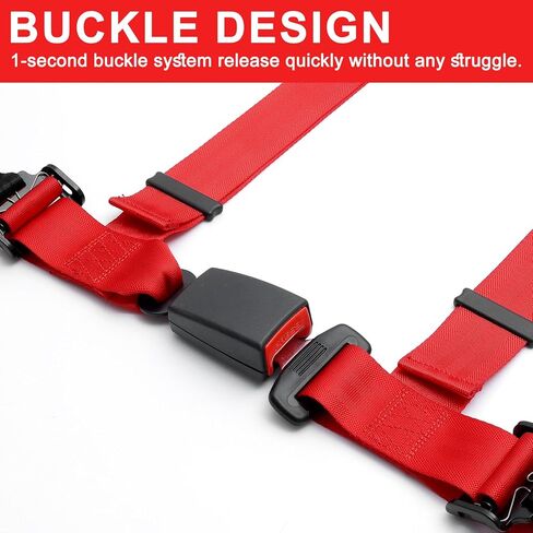 Universal 4 point Safety Harness Set 2 inch Fits Go Kart,UTV,ATV,Racing Red in Saudi Arabia