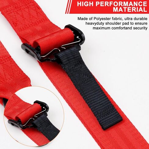 Universal 4 point Safety Harness Set 2 inch Fits Go Kart,UTV,ATV,Racing Red in Saudi Arabia