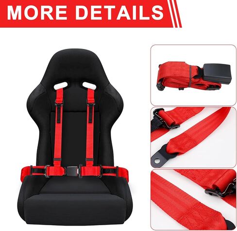 Universal 4 point Safety Harness Set 2 inch Fits Go Kart,UTV,ATV,Racing Red in Saudi Arabia