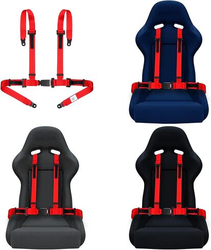 Universal 4 point Safety Harness Set 2 inch Fits Go Kart,UTV,ATV,Racing Red in Saudi Arabia