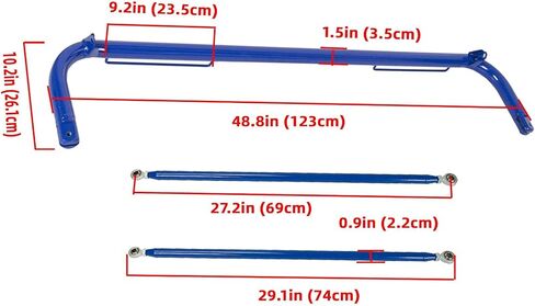 49" Universal Iron Racing Safety Seat Belt Chassis Roll Harness Bar Rod Fit for Ford Honda Mitsubishi and more, Works with All 4-Point, 5-Point and 6-Point Seat Belts (Red) in Kuwait