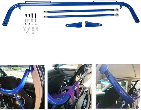 49" Universal Iron Racing Safety Seat Belt Chassis Roll Harness Bar Rod Fit for Ford Honda Mitsubishi and more, Works with All 4-Point, 5-Point and 6-Point Seat Belts (Red) in Kuwait