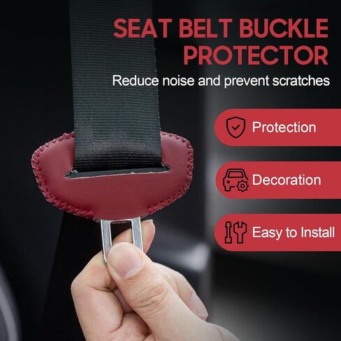 Rislobx Car Seat Belt Buckle Covers, 2PCS Universal Seat Belt Clips Cover, Anti-scratch Seat Belt Buckle Protector Vehicle Interior Accessories (Silicone Black) in Saudi Arabia