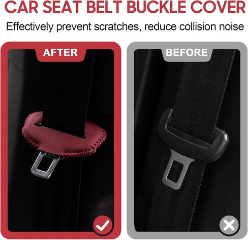 Rislobx Car Seat Belt Buckle Covers, 2PCS Universal Seat Belt Clips Cover, Anti-scratch Seat Belt Buckle Protector Vehicle Interior Accessories (Silicone Black) in Saudi Arabia