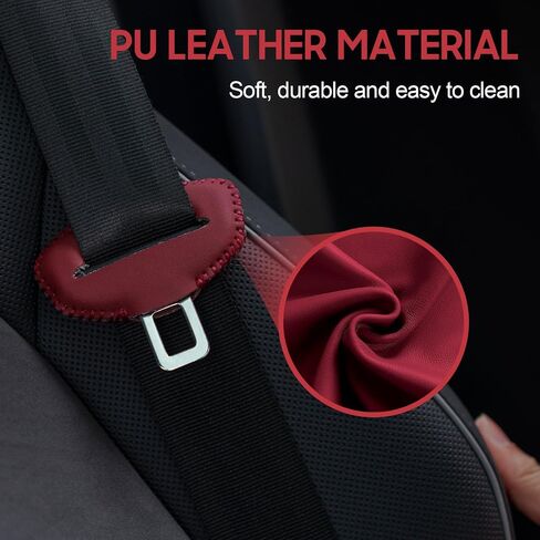 Rislobx Car Seat Belt Buckle Covers, 2PCS Universal Seat Belt Clips Cover, Anti-scratch Seat Belt Buckle Protector Vehicle Interior Accessories (Silicone Black) in Saudi Arabia