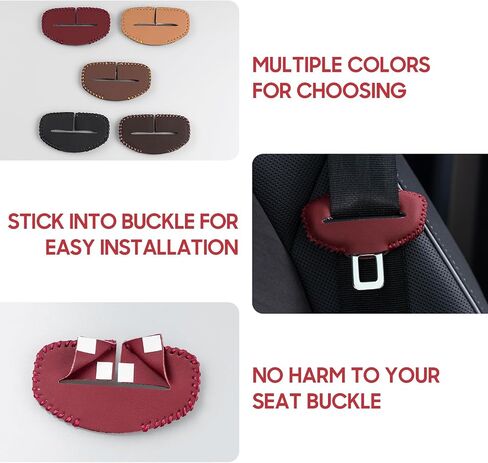 Rislobx Car Seat Belt Buckle Covers, 2PCS Universal Seat Belt Clips Cover, Anti-scratch Seat Belt Buckle Protector Vehicle Interior Accessories (Silicone Black) in Saudi Arabia