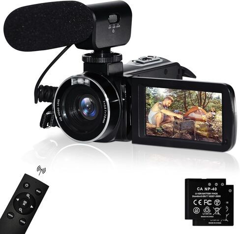 كاميرا فيديو كاميرا فيديو بدقة 4K، كاميرا تسجيل فيديو للرؤية الليلية بالأشعة تحت الحمراء بدقة 56 ميجابكسل لـ YouTube (MIC) in Kuwait