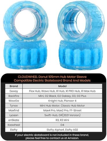 IWONDER CLOUDWHEEL دونات 105 مللي متر محور المحرك كم الحضرية جميع التضاريس على الطرق الوعرة عجلات التزلج الكهربائية لمحرك المحور ألواح التزلج الكهربائية in Kuwait