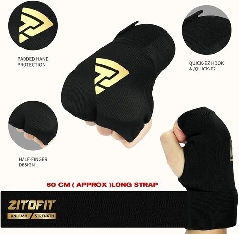 Boxing Wraps MMA Gloves Inner, Hand Wraps Thick Knuckle Padded Inner Gloves Quick 63cm Long Wrist Straps, Muay Thai MMA Kickboxing Martial Arts Punching Speed Bag Training Bandages in Saudi Arabia