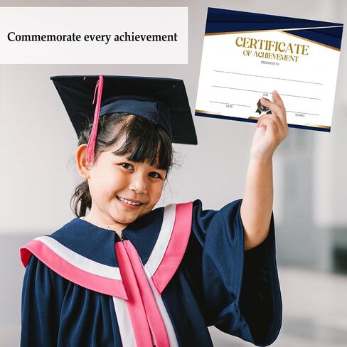 Gold Classroom Certificate of Achievement, 25 Pcs Award Certificates, Certificates of Completion Recognition for Children and Parents, Teachers and Students, School Graduation Diploma -05 in Saudi Arabia