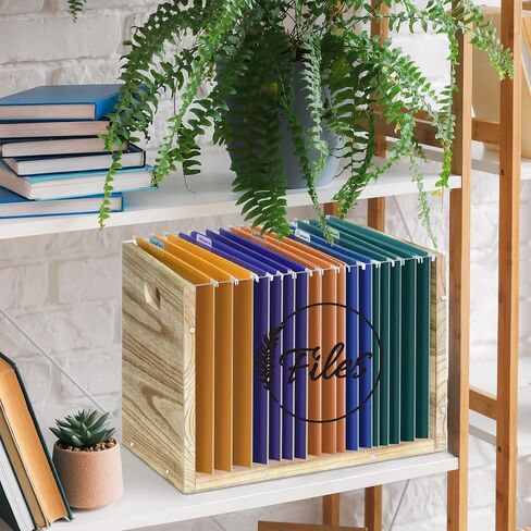 صندوق منظم ملفات من الأكريليك الشفاف، منظم مجلد خشبي معلق بمقبض، حامل صندوق تخزين منظم ورق المستندات، خزائن ملفات للمنزل والمكتب والمدرسة مع 20 فئة بحجم الحروف in Kuwait
