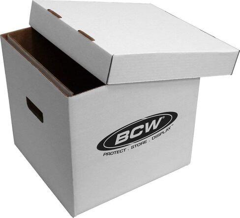 BCW 33 RPM 12" Vinyl Storage Box with Lid | Holds up to 65 LP's or Laser Discs | White (5-Boxes) in Saudi Arabia