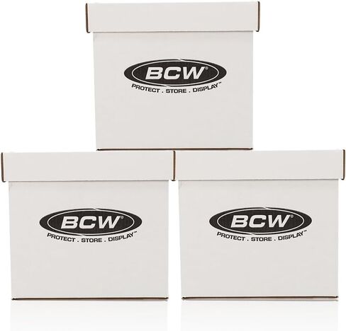 BCW 33 RPM 12" Vinyl Storage Box with Lid | Holds up to 65 LP's or Laser Discs | White (5-Boxes) in Saudi Arabia