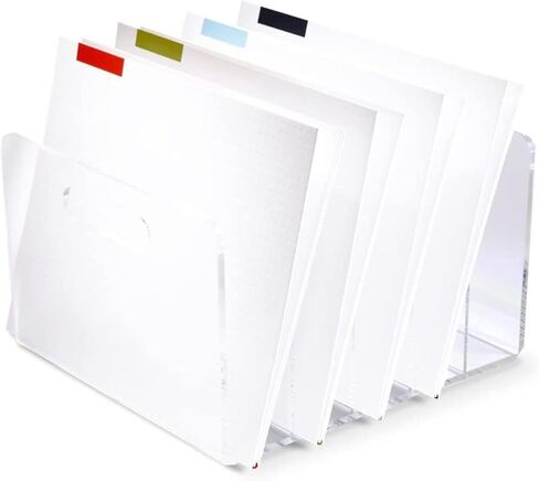 RUSSELL+HAZEL Acrylic Laptop Stand, Desktop Organization, Clear, 14" W x 12.125" L x 8.75" H, Fits Laptops up to 16", 51183 in Saudi Arabia