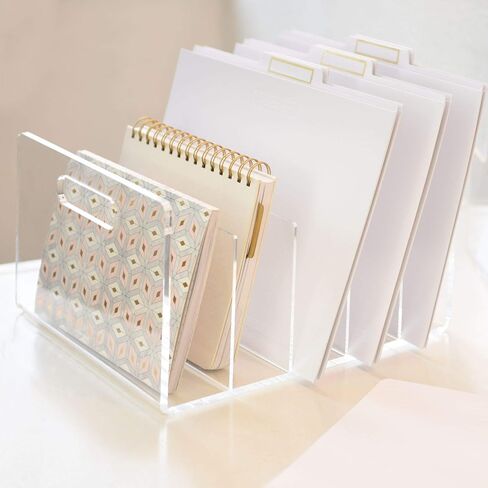 RUSSELL+HAZEL Acrylic Laptop Stand, Desktop Organization, Clear, 14" W x 12.125" L x 8.75" H, Fits Laptops up to 16", 51183 in Saudi Arabia