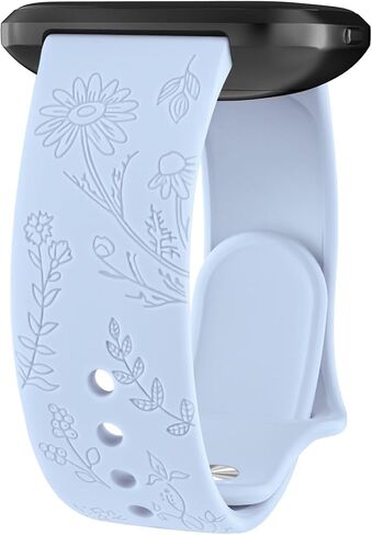 أربطة منقوشة بالزهور من السيليكون من Vancle متوافقة مع أساور Fitbit Versa 2 للنساء والرجال، أساور معصم بديلة رياضية ناعمة قابلة للتنفس من أجل Fitbit Versa 2 / Fitbit Versa/Versa Lite/Versa SE in Kuwait