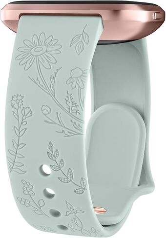 أربطة منقوشة بالزهور من السيليكون من Vancle متوافقة مع أساور Fitbit Versa 2 للنساء والرجال، أساور معصم بديلة رياضية ناعمة قابلة للتنفس من أجل Fitbit Versa 2 / Fitbit Versa/Versa Lite/Versa SE in Kuwait