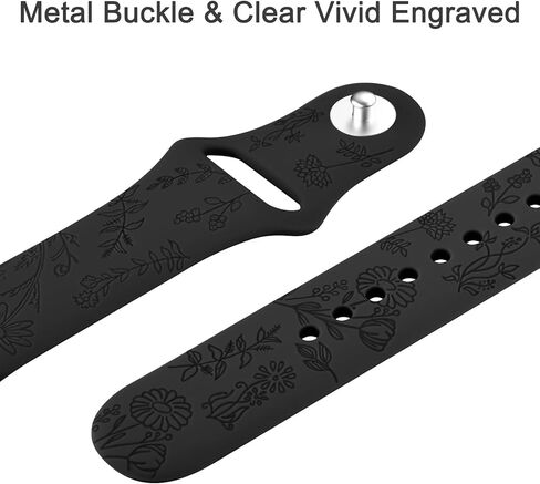 Vancle Silicone Floral Engraved Bands Compatible with Fitbit Versa 2 Bands for Women Men, Soft Breathable Sport Replacement Wristbands for Fitbit Versa 2 / Fitbit Versa/Versa Lite/Versa SE in Kuwait
