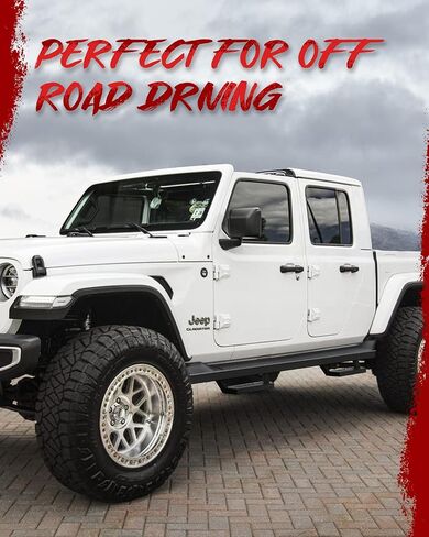 KYX Running Boards for 2020-2023 Jeep Gladiator JT 4 Doors, 5 inches Side Steps Nerf Bars Fine Texture Black Step Rails Rock Slider in Saudi Arabia