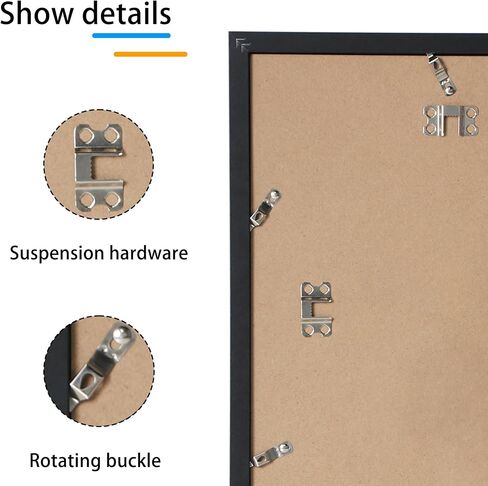 15x17 Picture Frame, 4x6 Collage Picture Frame, Displays Seven 4x6 inch Photos, or 15x17 (Without Mat) for Available Horizontal Wall Mounting Display and Vertical, Black. in Saudi Arabia