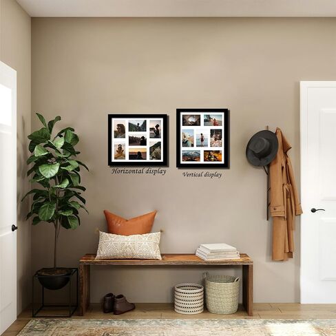 15x17 Picture Frame, 4x6 Collage Picture Frame, Displays Seven 4x6 inch Photos, or 15x17 (Without Mat) for Available Horizontal Wall Mounting Display and Vertical, Black. in Saudi Arabia