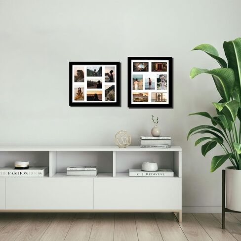 15x17 Picture Frame, 4x6 Collage Picture Frame, Displays Seven 4x6 inch Photos, or 15x17 (Without Mat) for Available Horizontal Wall Mounting Display and Vertical, Black. in Saudi Arabia