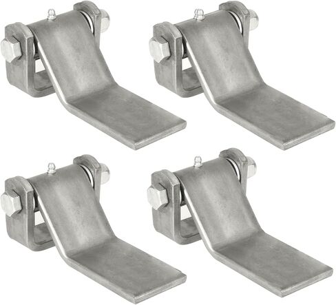 Ilyapa Weldable Formed Strap Style Leaf Hinge - 5 Inches Pack of 4 Greasable Strap Hinges for Lawn Dump Trailer & Trailer Ramp, Strap Style Leaf Heavy Duty Weld On Hinges with Grease Zerk Fitting in Saudi Arabia