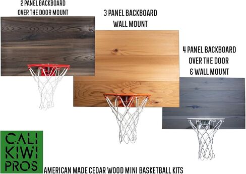 Indoor Basketball 4 Panel Wood Backboard, Wall or Door Mount. Includes 9" Hoop, Net & 5 Mini Basketballs & Hand Pump. in Kuwait