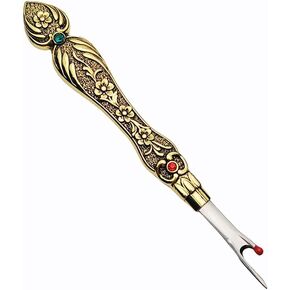 HAHIYO Metal Seam Ripper with Classical Engraved Pattern - Ergonomic Non-Slip Handle Sewing Stitch Cutter Thread Unpicker for Quilting Sewing Crafting Notions & Hemming, Gold 4.6-Inch 1PCs
