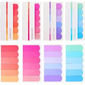 Marspark 960 Pcs Sticky Index Tabs 3 Inch Book Page Sticky Note Tabs, Writable and Adhesive Page Labels Marker Rainbow Colored and Flags for Annotating Books Notebooks Classify Files(8 Sets)