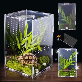 Acrylic Jumping Spider Enclosure, Insect Terrarium, Bug Enclosure, Reptile Cage, Mantis Habitat, Arboreal Tarantula Enclosure, Snake Terrarium Kit, Frog Enclosure, Front Opening Door Lizard Tank