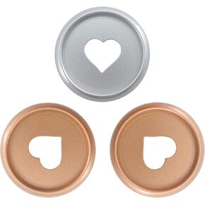 33pcs Expansion Discbound Notebook System Heart Plastic Discs Book Binding Disc Binder Rings Planner Accessories(Silver & Rose Gold,1inch/24mm,33 Pieces)