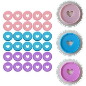 30pcs Multicolour Plastic Loose Leaf Binder Discs,Heart Plastic Binder Rings Scrapbooking Supplies Discbound Expansion Discs for Add Extra Pages Planners and Journals,Notebooks,Clips,Clamps and Rings