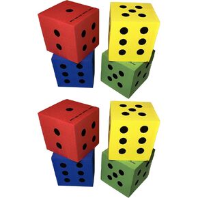 Black Duck Brand Colorful Jumbo Foam Dice - 4 Piece Set (Set of 8)