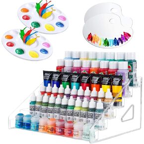 7 Layers Paint Organizer & Paint Tray Palettes, Paint Storage Paint Bottle Organizer Paint Tube Holder Nail Polish Organizer Acrylic Display Rack Miniature Paint Rack & Hobby Paint Storage