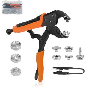 YXGOOD Heavy Duty Snap Fastener Tool with Punching Die, 50 Sets of Replacement Metal Snaps, Fastener Pliers Tool Kit for Repairing Boat Covers, Canvas, Sewing, Tarps