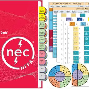 2023 NEC Code Book Tabs (Book not Included)- 120 Pre-Printed & 40 Blank Plastic Color-Coded Tabs for NFPA 70 NEC 2023, Includes Page Index, Ohm's Law Stickers, Wire Chart & Formulas